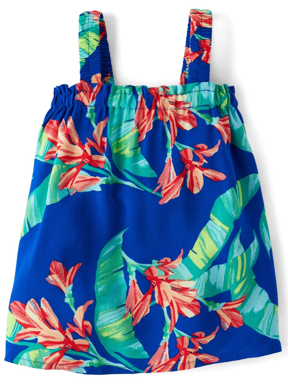 10/$15 The Children's Place Blue Tropical Floral Dress with Matching Bloomers